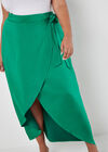 Curve Asymmetric Satin Maxi Skirt, Green, large