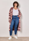 Curve Ombre Chunky Knit Cardigan, Burgundy, large