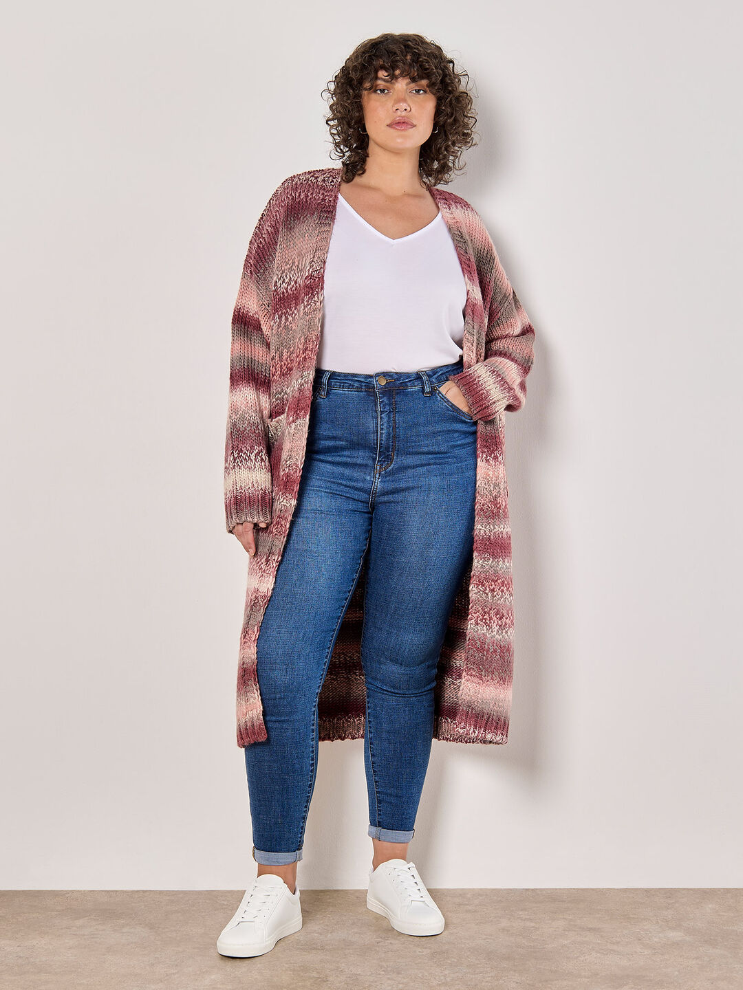 Curve Ombre Chunky Knit Cardigan