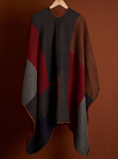 Colour Block Blanket Cape