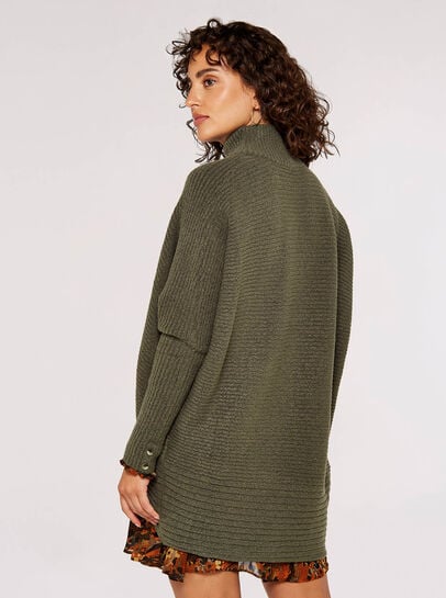 High-Low Mock Neck Chunky Jumper