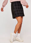 Plaid Ponti Leather Look Panelled Skirt, Pink, large