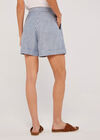 Stripe Linen Blend Shorts, Blue, large