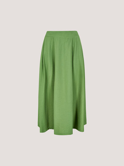 Pleated A-Line Midi Skirt