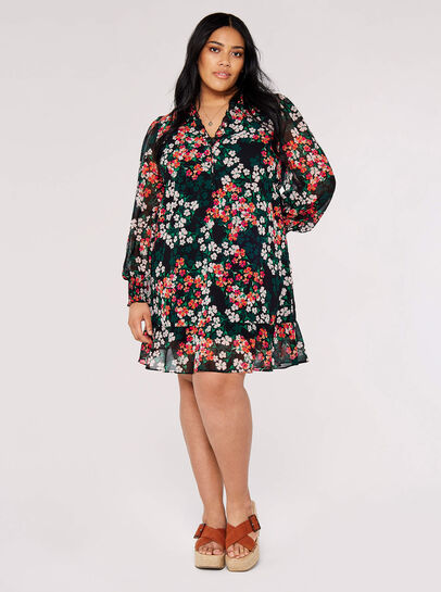 Curve Floral Midi Dress