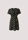 Vintage Floral Mini Tea Dress, Black, large