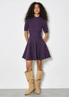 Fit And Flare Ribbed Knit Mini Dress, Purple, large