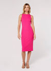 Ribbed Racer Midi Dress, Pink, large
