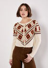 Crochet Squares Scallop Cardigan, Stone, large