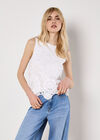 Sunflower Crochet Top, White, large