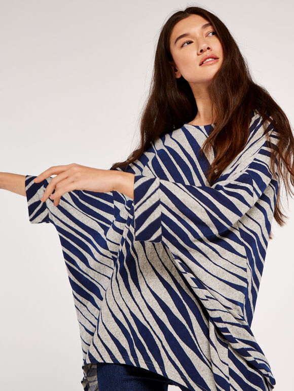Diagonal Lines Top, Grey, large