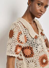 Crochet Squares Cardigan, Stone, large