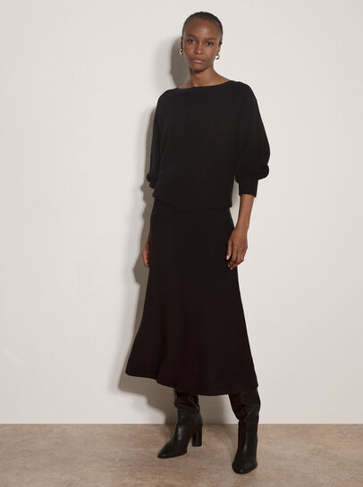 Ribbed Knit Batwing Jumper