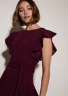 Jersey Crepe Mini Dress, Burgundy, large