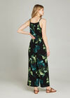 Banana Leaf Print Jumpsuit, Black, large