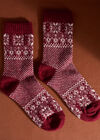 Snowflake Fair Isle Socks, Red, large