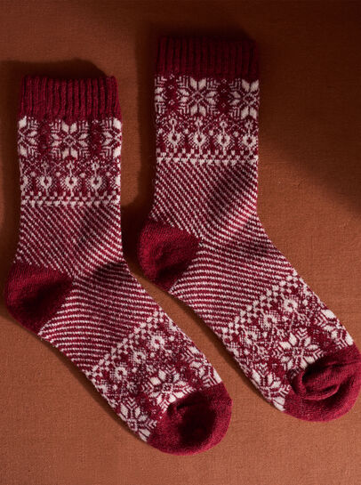 Snowflake Fair Isle Socks