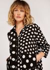 Polkadot Longline Shirt, Cream, large
