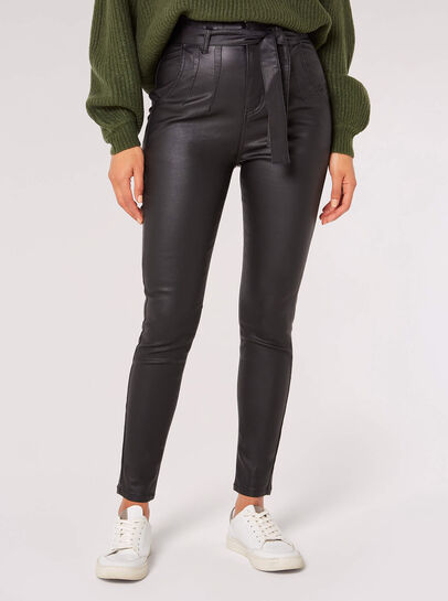 Leather-Look Skinny Fit Trousers