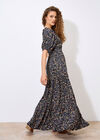 Floral Paisley Milkmaid Maxi Dress, Navy, large
