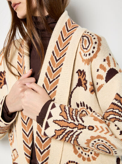 Chevron Palm Belted Cardigan