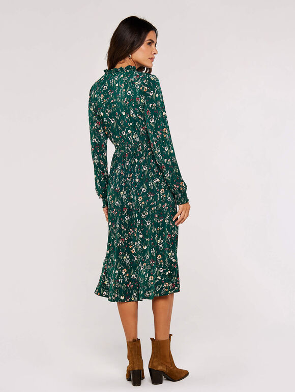 Meadow Floral  Midi Dress, Green, large