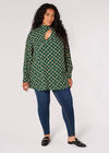 Curve Geometric Keyhold Blouse, Green, large
