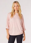 Soft Touch Drawstring Batwing Top, Pink, large