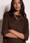 Soft Touch Batwing Top, Brown, large