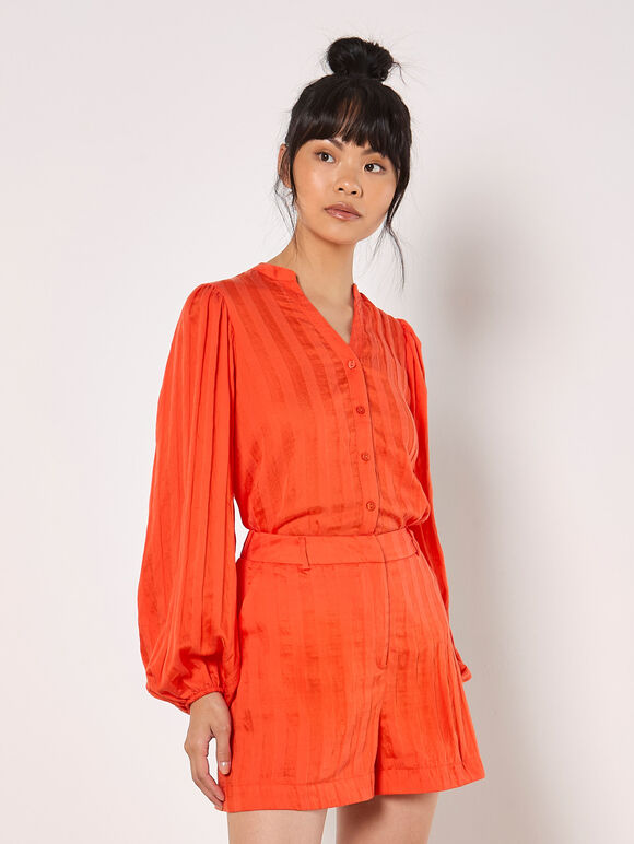 Self Stripe Shorts, Orange, large