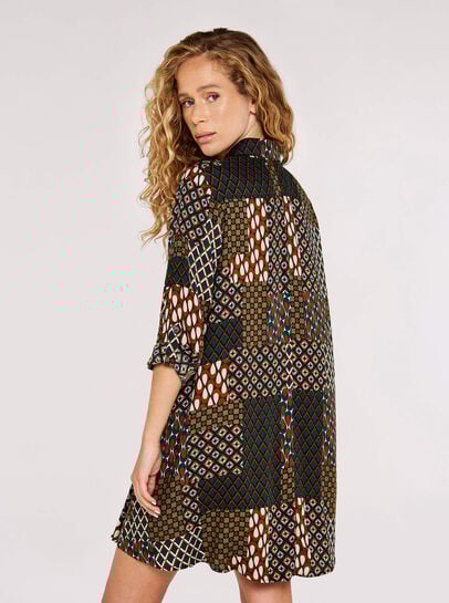 Patchwork Shirt Mini Dress