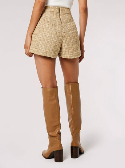 Gold Tweed Tailored Shorts