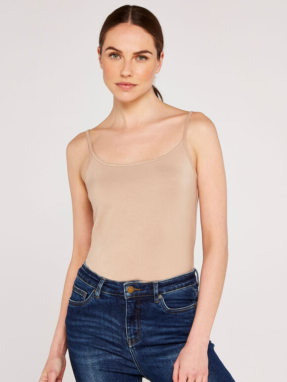 Jersey Cami Top, Stone, large