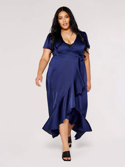 Curve Ruffle Wrap Maxi Dress