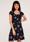 Floral Bunches Milkmaid Dress, Yellow, large