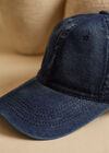 Stone Washed Denim Cap, Blue, large