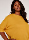 Curve Waffle Knit Top, Mustard, large