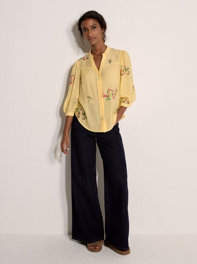 Floral Paisley Embroidered Blouse