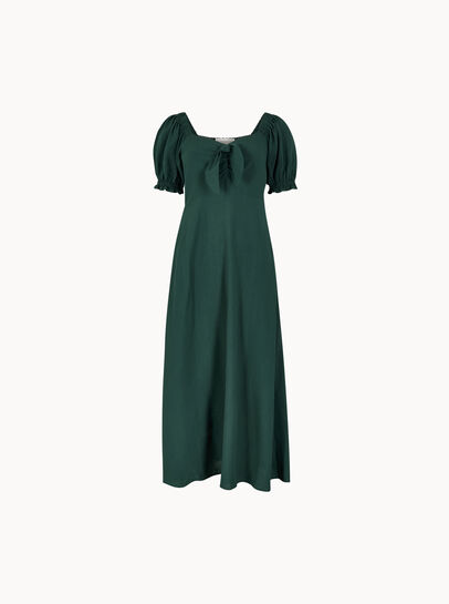 Tie Detail Milkmaid Midaxi Dress