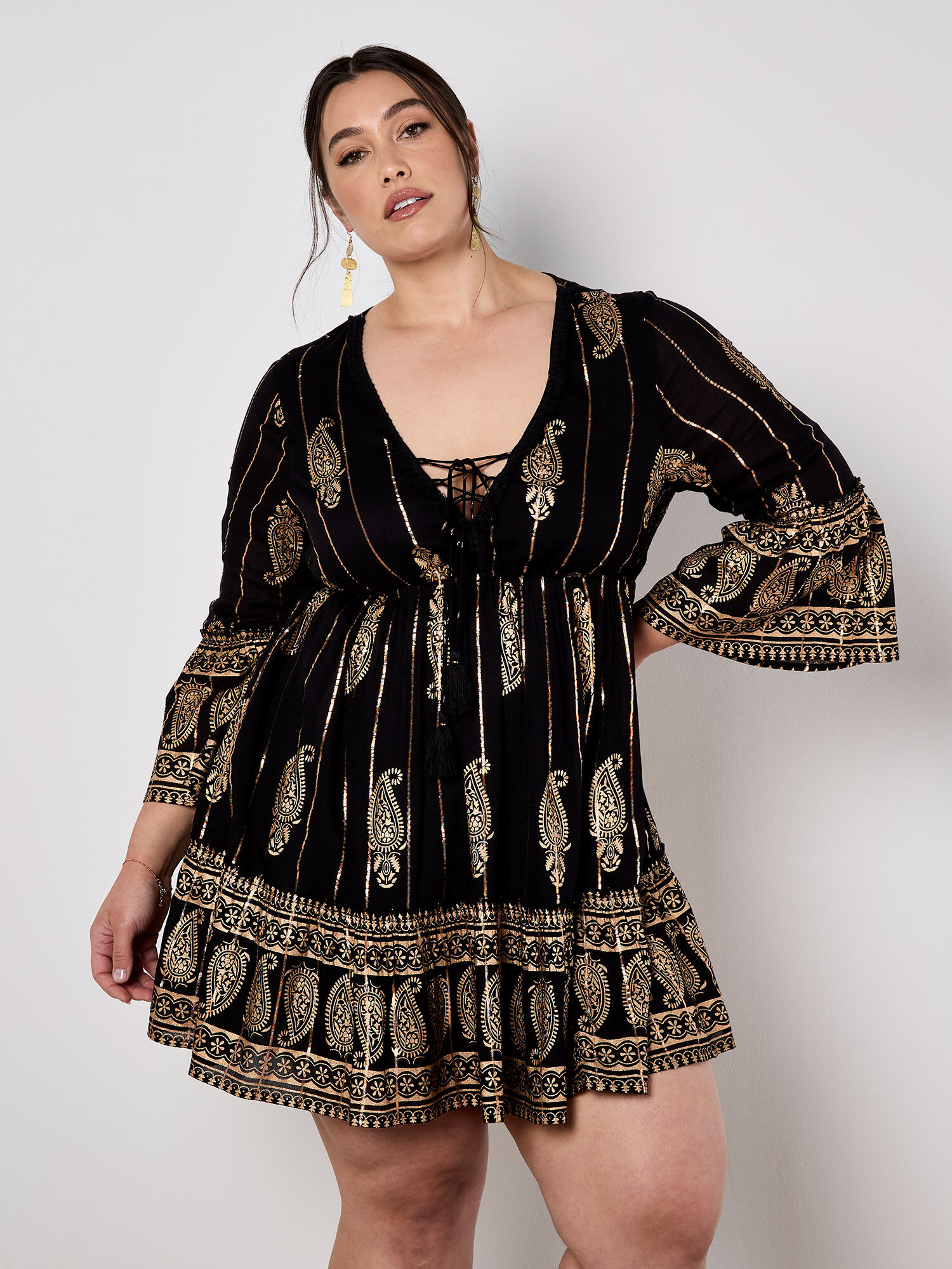 Paisley Shimmer Mini Dress | Apricot Clothing