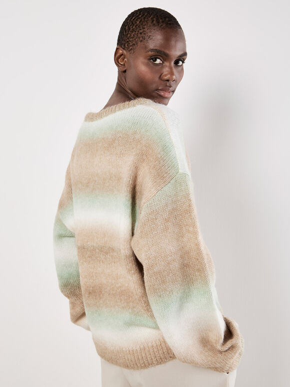 Space Dye Stripe Jumper, Green, large