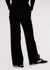 Ribbed Wide Leg Trousers, Black, large