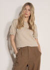 Scallop Knitted T-Shirt, Stone, large