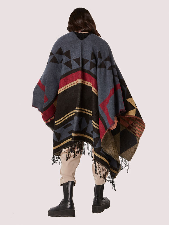 Geometric Knit Blanket Scarf, Assorted, large