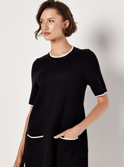 Monochrome Knitted Mini Dress