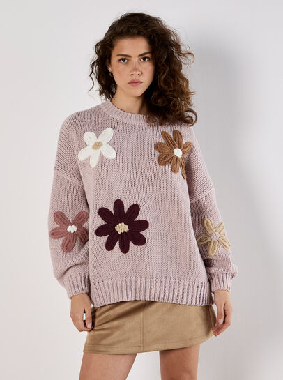 Embroidered Flower Jumper