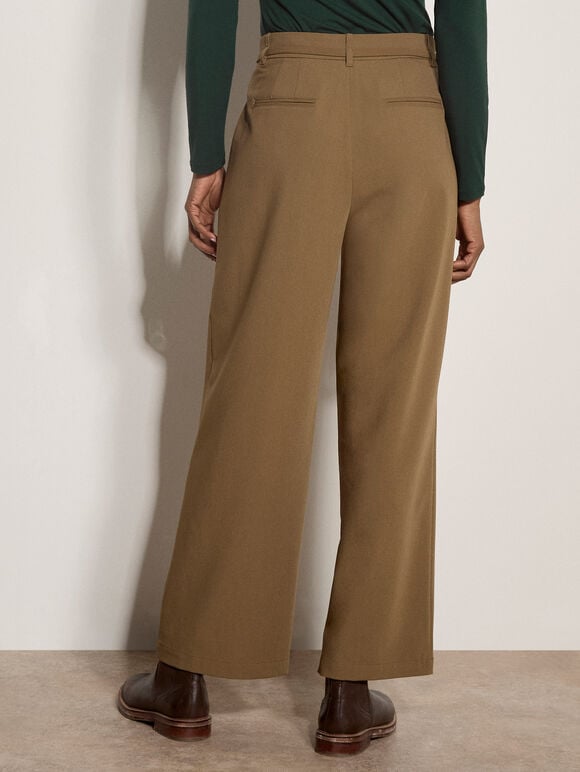Pleat Detail Tailored Trousers, Stone, large