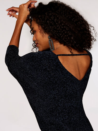 Metallic Swirl Batwing Top
