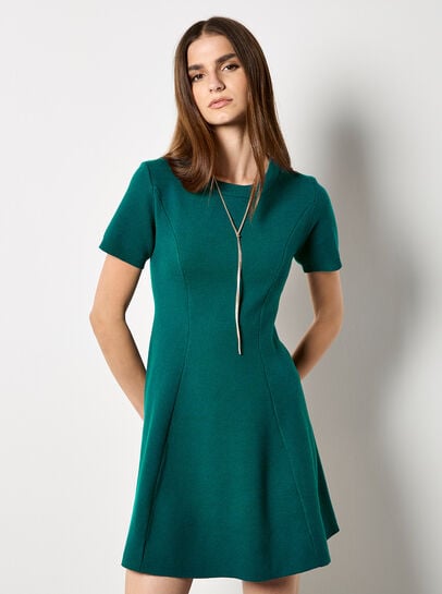Panel Knitted A-Line Mini Dress