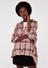 Check Oversized Shirt, Pink, large